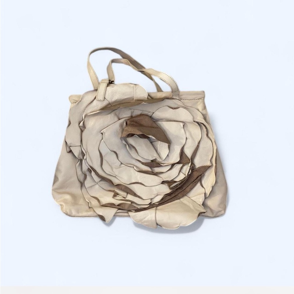 Valentino Garavani Cream and Brown Floral Tote Bag RARE hard to find
